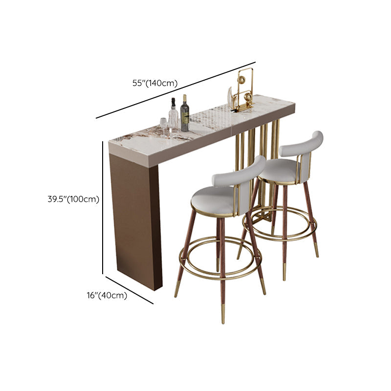 Double Pedestal Pub Height Dining Table Glam Counter Wine Table