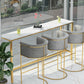 Faux Marble Bar Dining Table Geometric Bar Table for Cafe And Breakroom