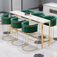 Faux Marble Bar Dining Table Geometric Bar Table for Cafe And Breakroom