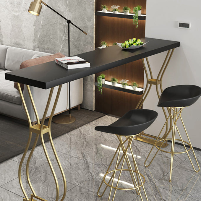 Glam Stone Bar Dining Table Rectangle Bar Table for Cafe And Breakroom Clearhalo 'Bar Furniture' 'Bar Tables' 'bar_tables' 'furn' 'furn_bar_tables' 'Furniture' 'Kitchen & Dining Furniture' 7551939