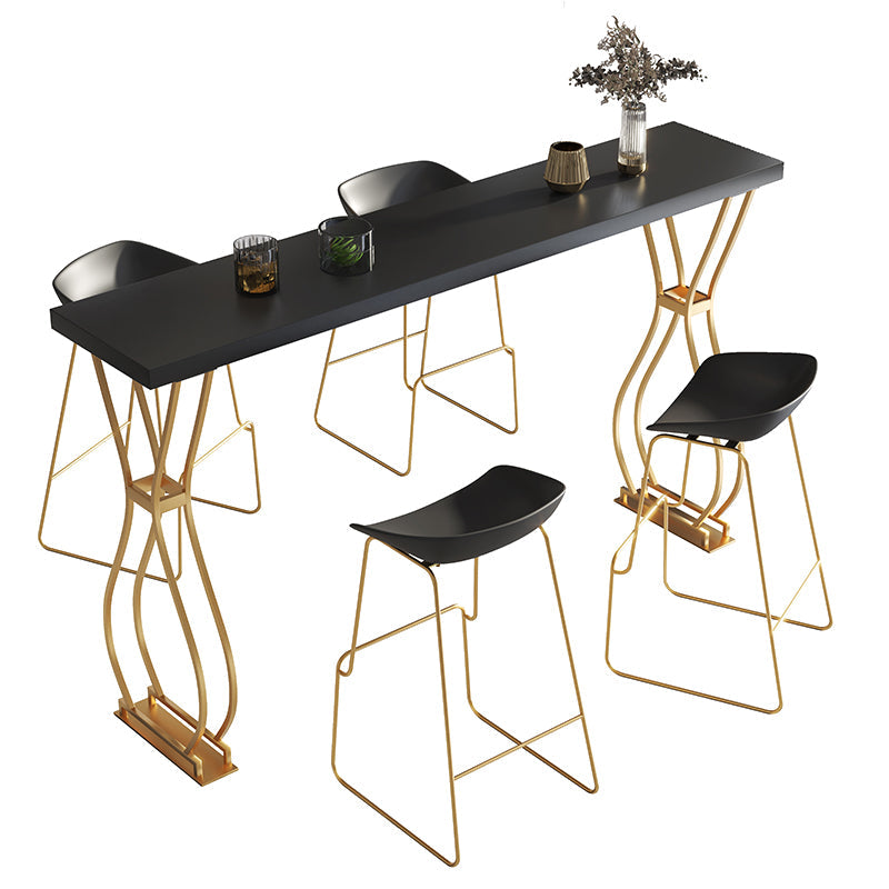 Glam Stone Bar Dining Table Rectangle Bar Table for Cafe And Breakroom Clearhalo 'Bar Furniture' 'Bar Tables' 'bar_tables' 'furn' 'furn_bar_tables' 'Furniture' 'Kitchen & Dining Furniture' 7551945