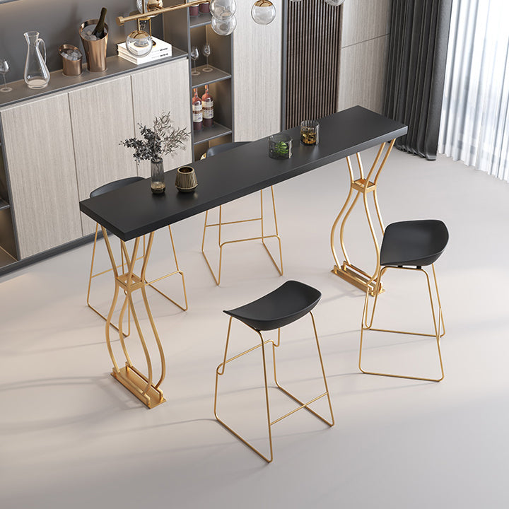 Glam Stone Bar Dining Table Rectangle Bar Table for Cafe And Breakroom Clearhalo 'Bar Furniture' 'Bar Tables' 'bar_tables' 'furn' 'furn_bar_tables' 'Furniture' 'Kitchen & Dining Furniture' 7551949