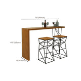 Tavolo da bistrot top in legno rettangolo tavolo da pub moderno con base metallica