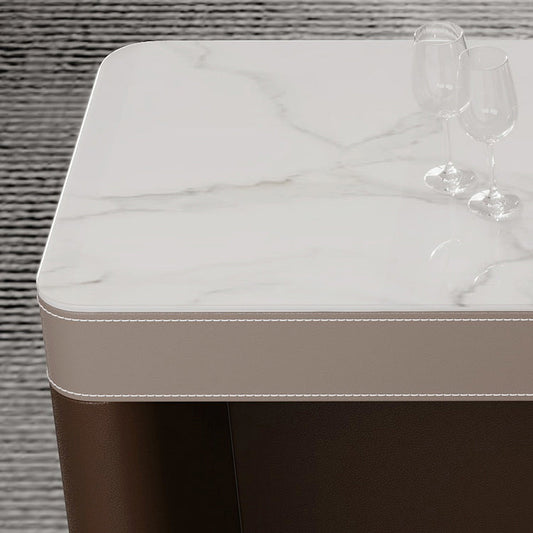 Mesa de comedor de barra de piedra moderna mesa de bar rectangular para sala de estar