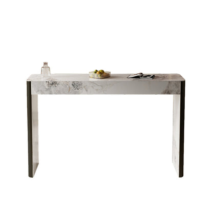 Glam Style Stone Bar Dining Table Rectangle Bar Table for Living Room Black White Without Chairs Clearhalo 'Bar Furniture' 'Bar Tables' 'bar_tables' 'furn' 'furn_bar_tables' 'Furniture' 'Kitchen & Dining Furniture' 7552043
