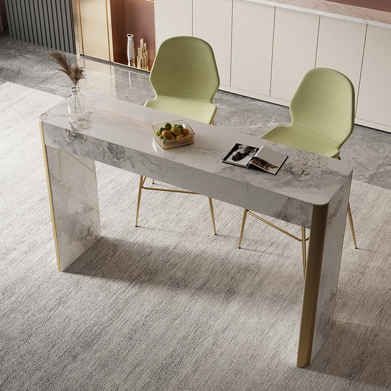 Glam Style Stone Bar Dining Table Rectangle Bar Table for Living Room Clearhalo 'Bar Furniture' 'Bar Tables' 'bar_tables' 'furn' 'furn_bar_tables' 'Furniture' 'Kitchen & Dining Furniture' 7552044