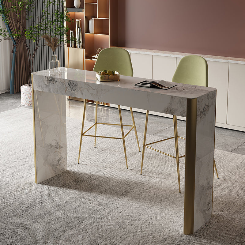 Glam Style Stone Bar Dining Table Rectangle Bar Table for Living Room Clearhalo 'Bar Furniture' 'Bar Tables' 'bar_tables' 'furn' 'furn_bar_tables' 'Furniture' 'Kitchen & Dining Furniture' 7552046