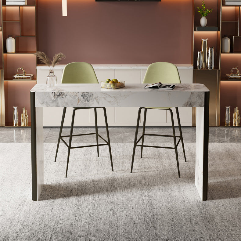 Glam Style Stone Bar Dining Table Rectangle Bar Table for Living Room Clearhalo 'Bar Furniture' 'Bar Tables' 'bar_tables' 'furn' 'furn_bar_tables' 'Furniture' 'Kitchen & Dining Furniture' 7552051