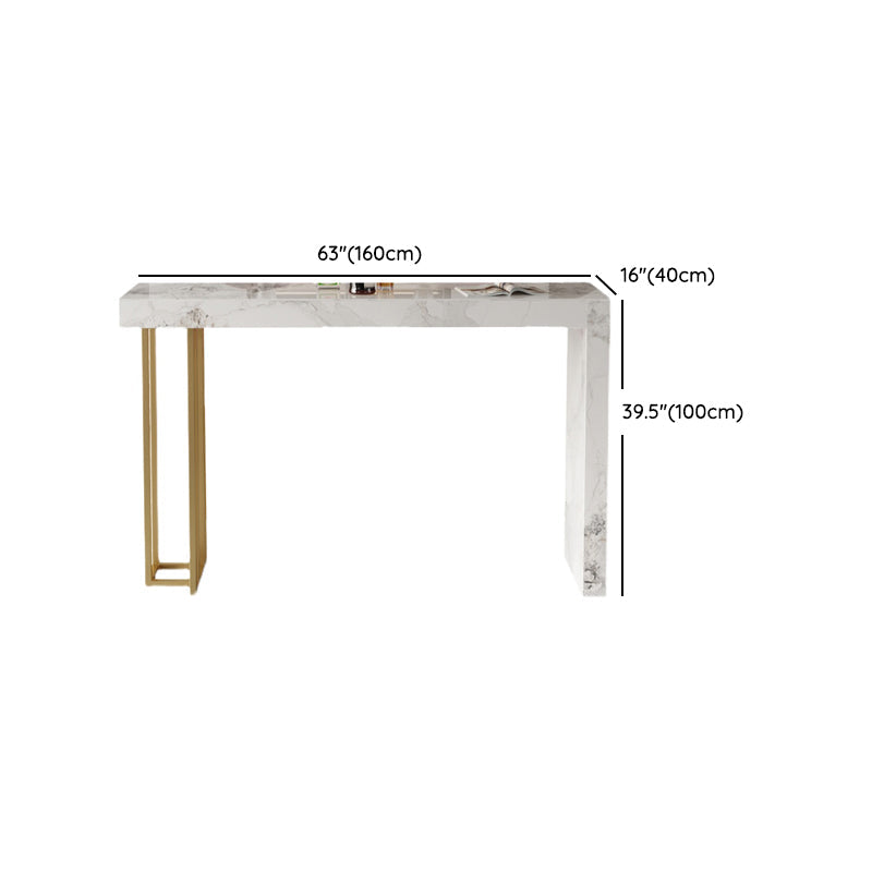 Glam Style Stone Bar Dining Table Rectangle Bar Table for Indoor Clearhalo 'Bar Furniture' 'Bar Tables' 'bar_tables' 'furn' 'furn_bar_tables' 'Furniture' 'Kitchen & Dining Furniture' 7552080