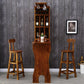Table de bistro en bois de pin marron avec support à vin, table de pub pour bar