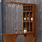 Table de bistro en bois de pin marron avec support à vin, table de pub pour bar