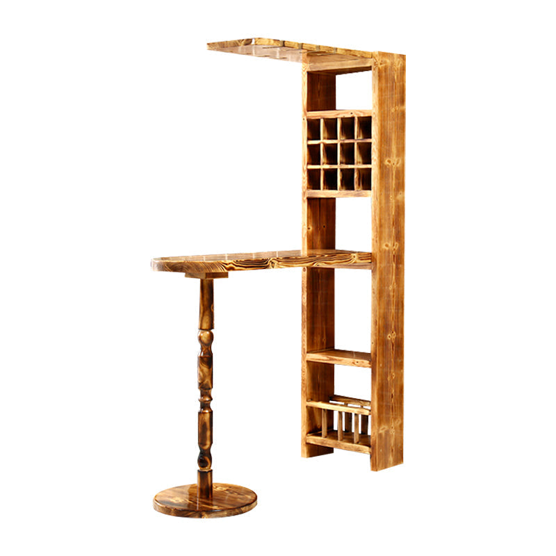 Traditional Ellipse Bar Table Storable Solid Wood Table for Living Room Clearhalo 'Bar Furniture' 'Bar Tables' 'bar_tables' 'furn' 'furn_bar_tables' 'Furniture' 'Kitchen & Dining Furniture' 7552114