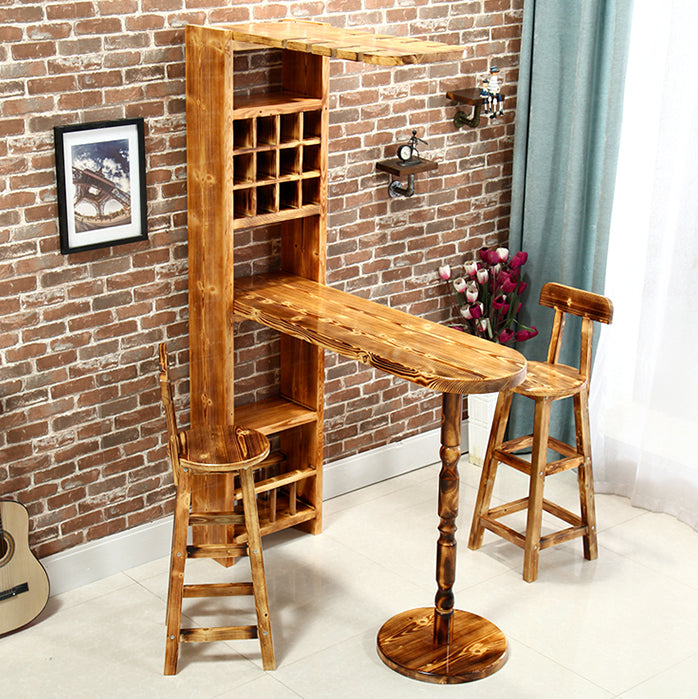 Traditional Ellipse Bar Table Storable Solid Wood Table for Living Room Clearhalo 'Bar Furniture' 'Bar Tables' 'bar_tables' 'furn' 'furn_bar_tables' 'Furniture' 'Kitchen & Dining Furniture' 7552119