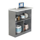 Modern Indoor Bar Stool Table Faux Wood Rectangle Counter Table 31"L x 16"W x 39"H Gray-White Without Chairs Clearhalo 'Bar Furniture' 'Bar Tables' 'bar_tables' 'furn' 'furn_bar_tables' 'Furniture' 'Kitchen & Dining Furniture' 7552127