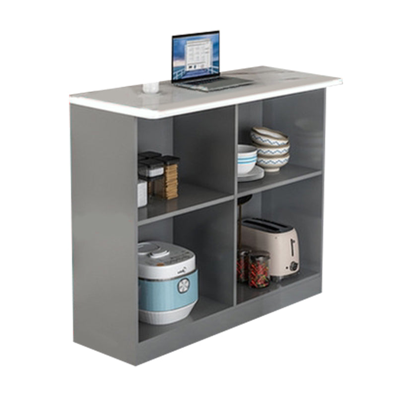 Modern Indoor Bar Stool Table Faux Wood Rectangle Counter Table Gray-White Without Chairs Clearhalo 'Bar Furniture' 'Bar Tables' 'bar_tables' 'furn' 'furn_bar_tables' 'Furniture' 'Kitchen & Dining Furniture' 7552128