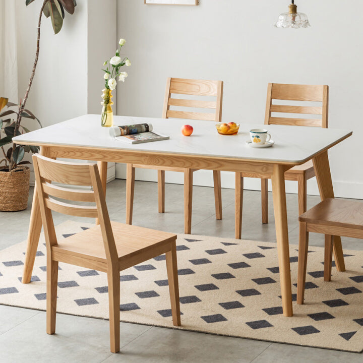 Modern Style Dinette Set 1/5 Pcs Rectangle Solid Wood Dinette Table with Dining Chair Clearhalo 'Dining Room Sets' 'Dining Tables & Seating' 'dining_room_set' 'furn' 'furn_dining_room_set' 'Furniture' 'Kitchen & Dining Furniture' 7552146