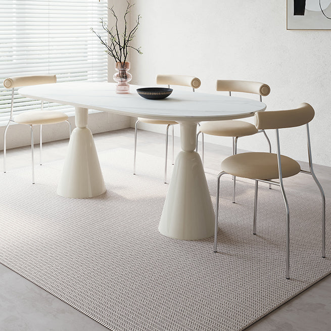 Oval 1/2/4/5/6/7 Piece e set di set di set da pranzo bianco