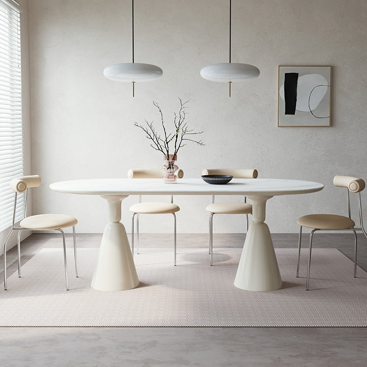 Oval 1/2/4/5/6/7 Piece e set di set di set da pranzo bianco