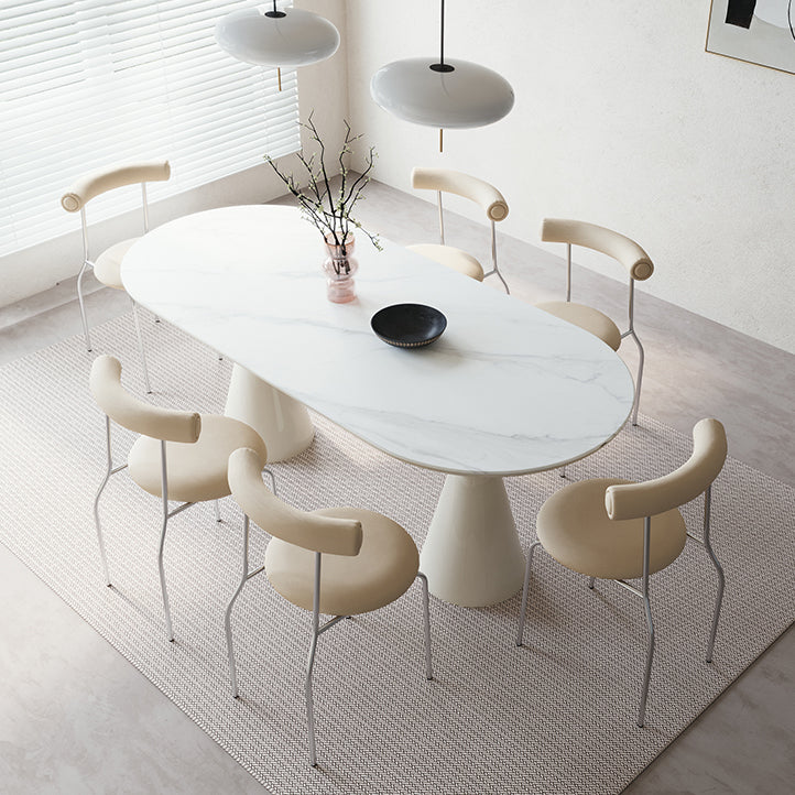 Oval 1/2/4/5/6/7 Piece e set di set di set da pranzo bianco