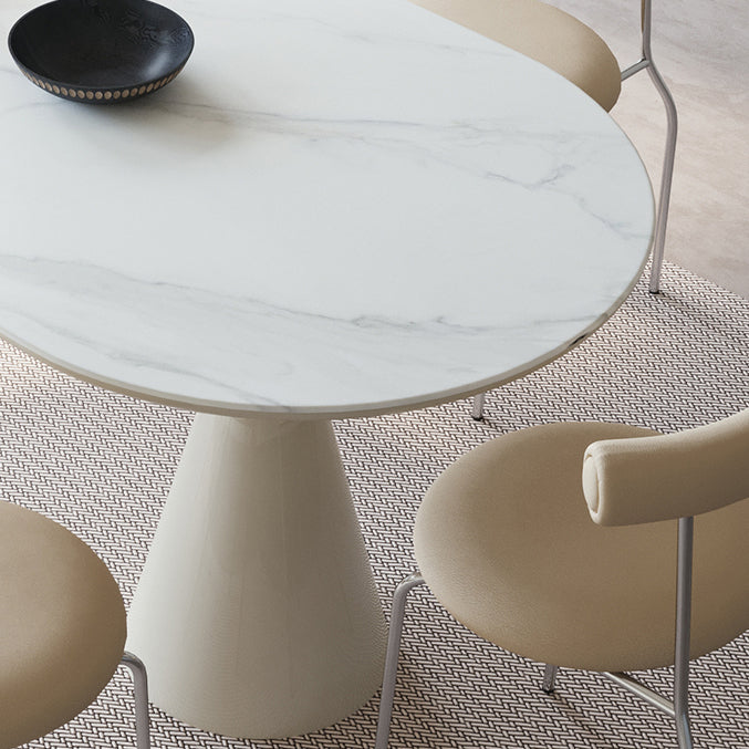 Oval 1/2/4/5/6/7 Piece e set di set di set da pranzo bianco