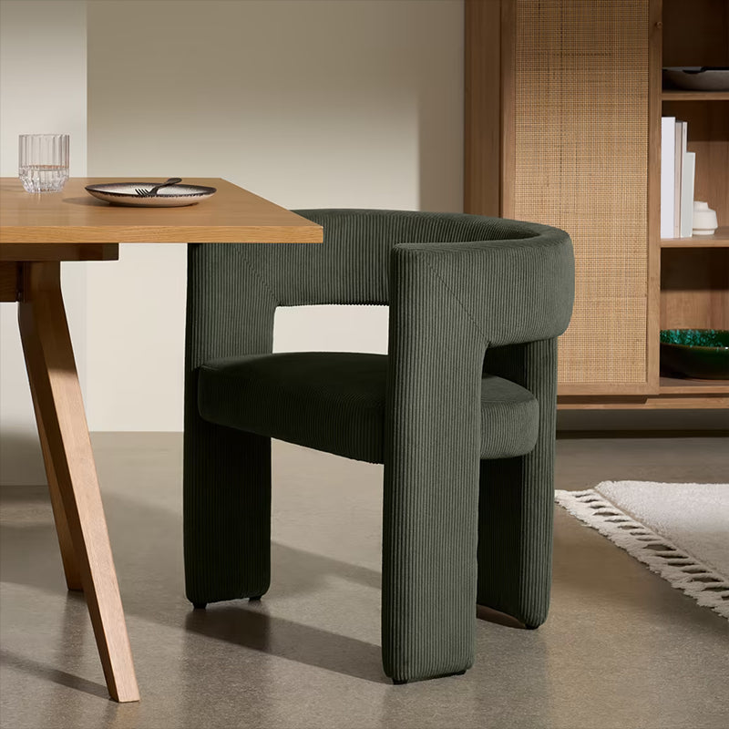 Moderne stijl armstoel houten open achterkant dineren accentstoel voor thuis