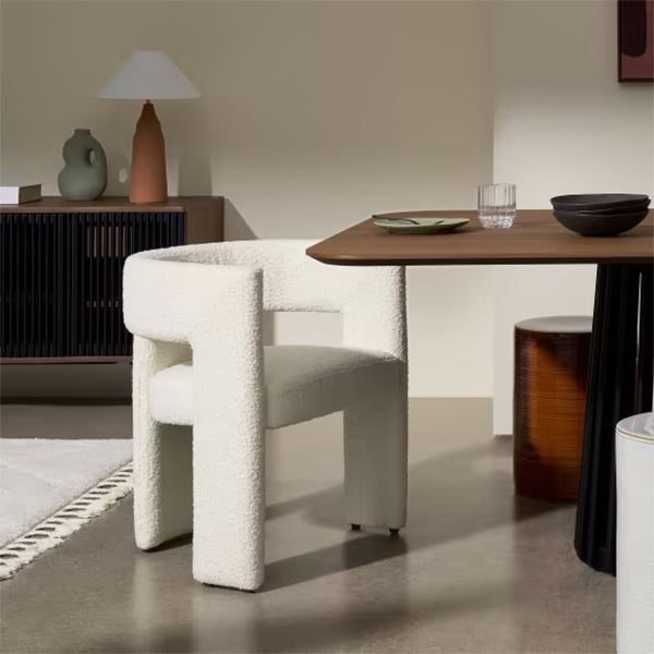 Moderne stijl armstoel houten open achterkant dineren accentstoel voor thuis