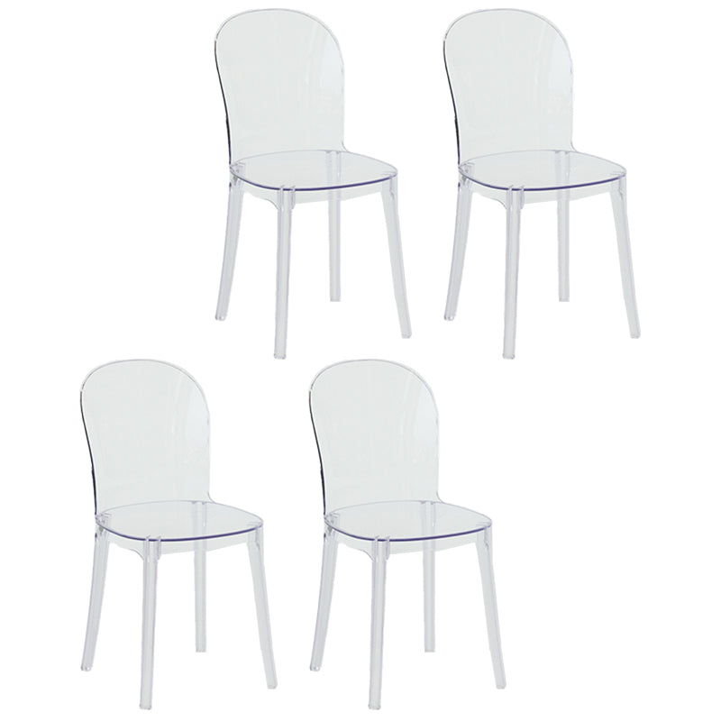 Eigentijdse eetkamerstoel Plastic vaste achterstoel voor eetkamer