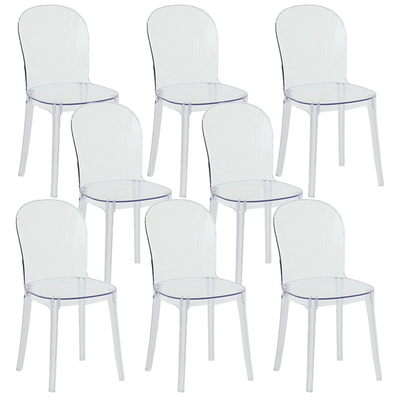 Eigentijdse eetkamerstoel Plastic vaste achterstoel voor eetkamer