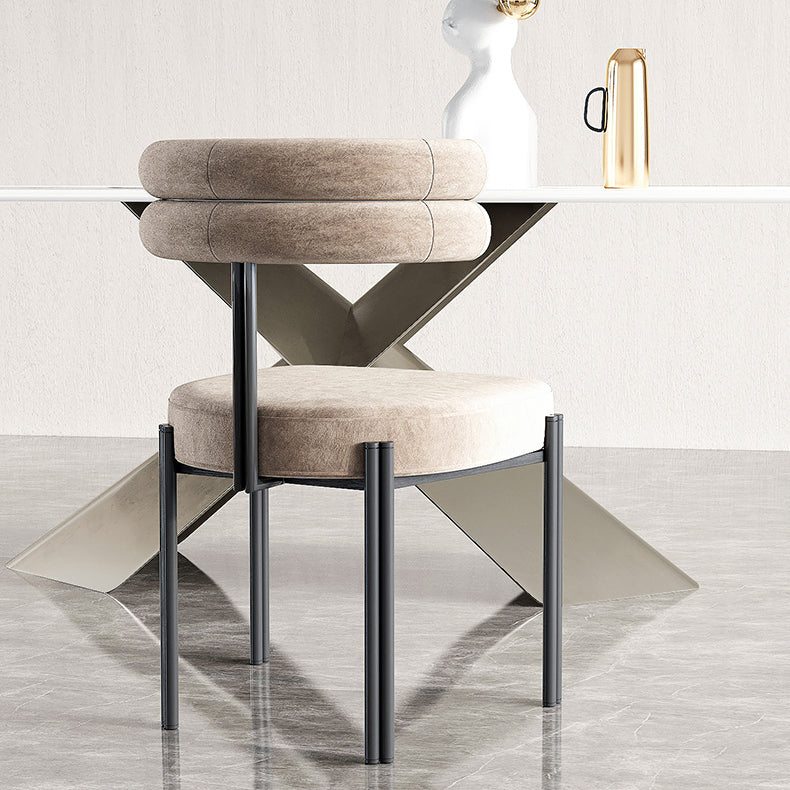 Scandinavische metalen eetkamerstoel open stoel voor eetkamer