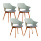 Modern Wood Chair Open Back Indoor Dining Arm Chair for Dinning Room