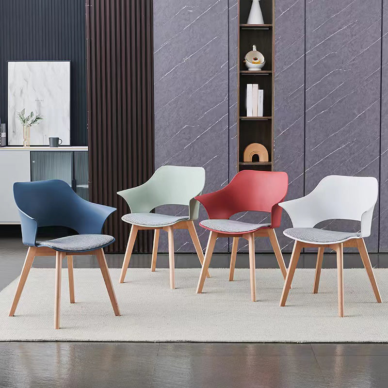 Modern Wood Chair Open Back Indoor Dining Arm Chair for Dinning Room
