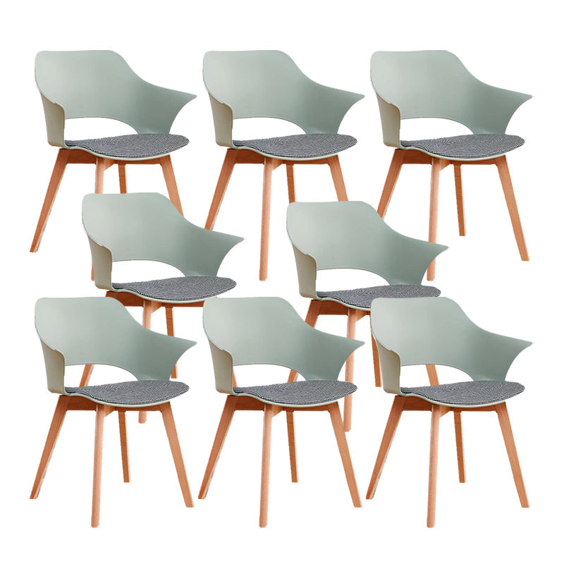Modern Wood Chair Open Back Indoor Dining Arm Chair for Dinning Room