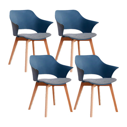 Modern Wood Chair Open Back Indoor Dining Arm Chair for Dinning Room