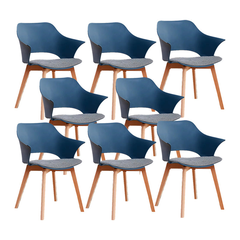 Modern Wood Chair Open Back Indoor Dining Arm Chair for Dinning Room