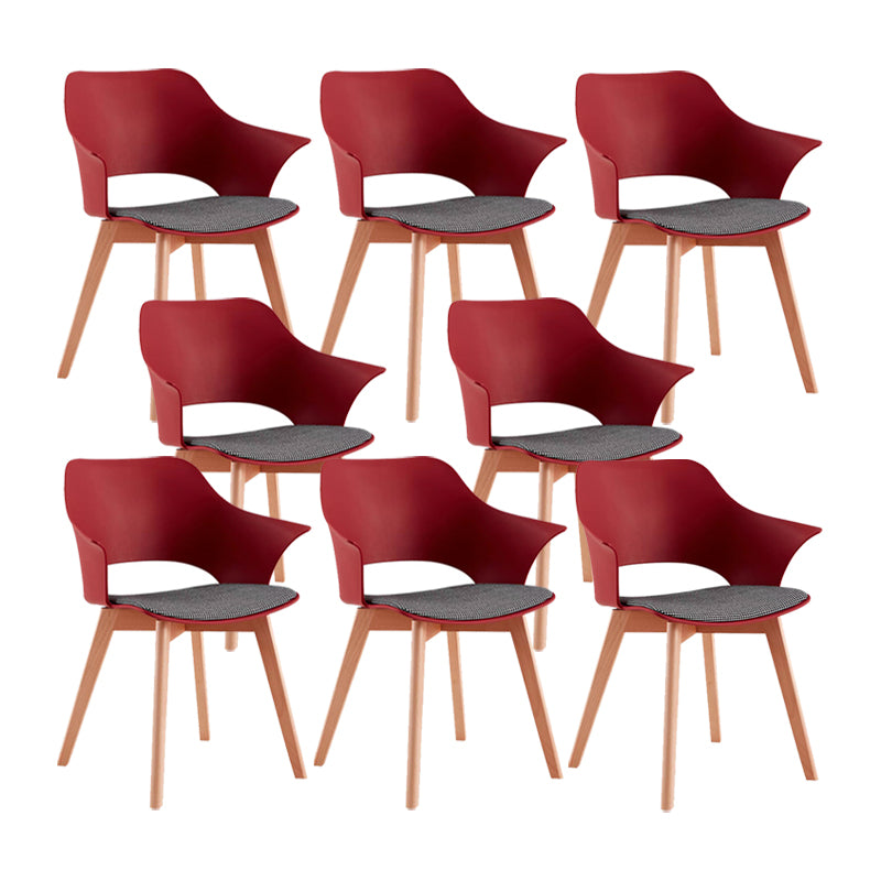 Modern Wood Chair Open Back Indoor Dining Arm Chair for Dinning Room