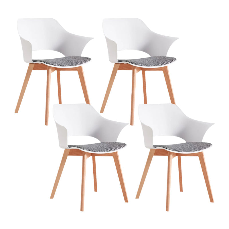 Modern Wood Chair Open Back Indoor Dining Arm Chair for Dinning Room