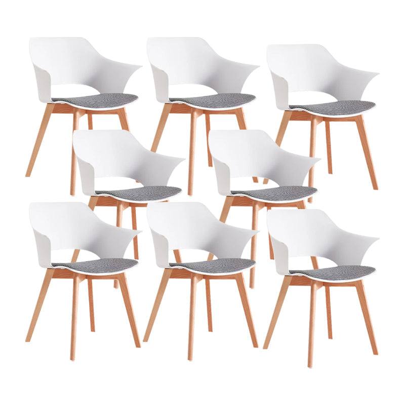 Modern Wood Chair Open Back Indoor Dining Arm Chair for Dinning Room