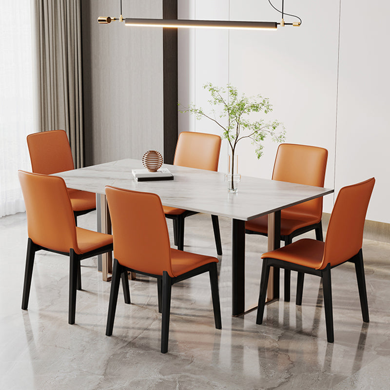 Nordic Style Holzstuhl fester Rücken Küchenseitenstuhl für Esszimmer