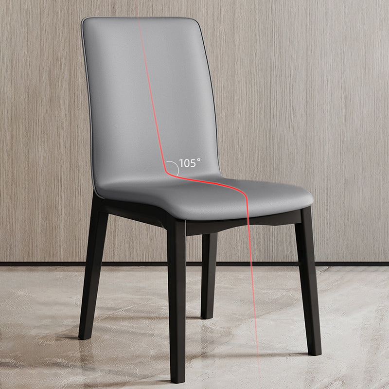 Nordic Style Holzstuhl fester Rücken Küchenseitenstuhl für Esszimmer