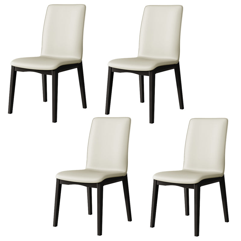 Nordic Style Holzstuhl fester Rücken Küchenseitenstuhl für Esszimmer