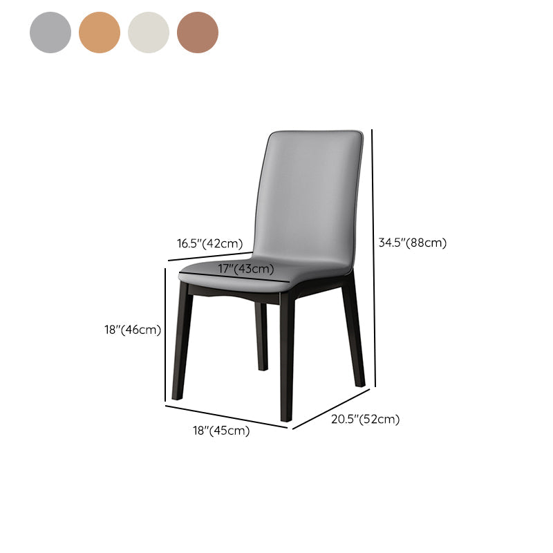 Nordic Style Holzstuhl fester Rücken Küchenseitenstuhl für Esszimmer