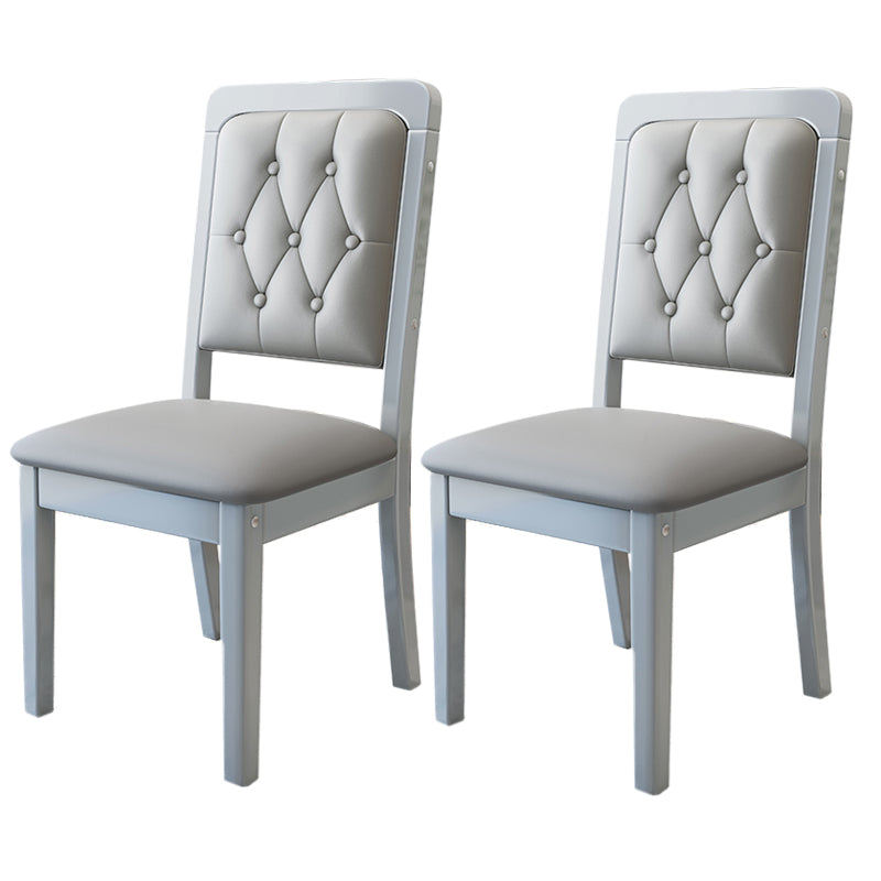 Nordic Style Wood Chair Open Back Dining Side Chair for Dinning Room Grey 2 Piece Set Clearhalo 'Dining Chairs' 'Dining Tables & Seating' 'dining_chair' 'furn' 'furn_dining_chair' 'Furniture' 'Kitchen & Dining Furniture' 7552936