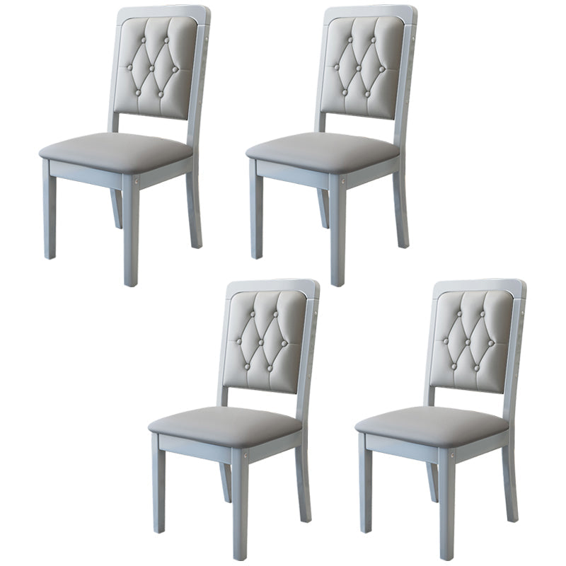 Nordic Style Wood Chair Open Back Dining Side Chair for Dinning Room Grey 4 Piece Set Clearhalo 'Dining Chairs' 'Dining Tables & Seating' 'dining_chair' 'furn' 'furn_dining_chair' 'Furniture' 'Kitchen & Dining Furniture' 7552939