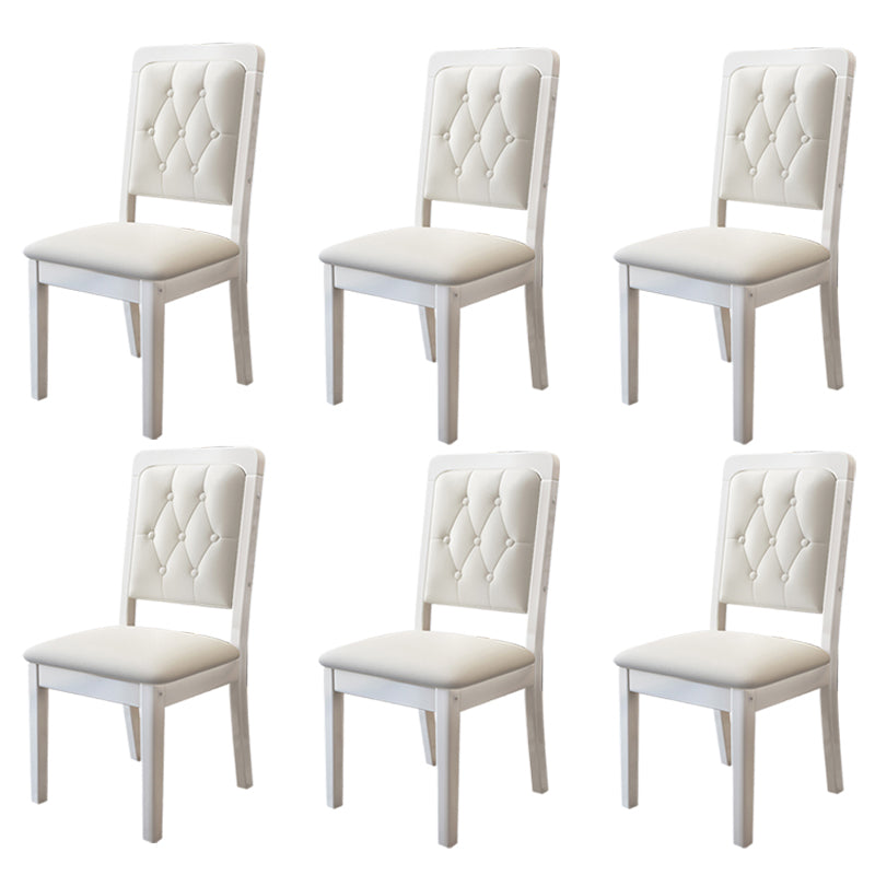 Nordic Style Wood Chair Open Back Dining Side Chair for Dinning Room White 6 Piece Set Clearhalo 'Dining Chairs' 'Dining Tables & Seating' 'dining_chair' 'furn' 'furn_dining_chair' 'Furniture' 'Kitchen & Dining Furniture' 7552950