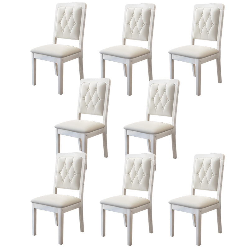 Nordic Style Wood Chair Open Back Dining Side Chair for Dinning Room White 8 Piece Set Clearhalo 'Dining Chairs' 'Dining Tables & Seating' 'dining_chair' 'furn' 'furn_dining_chair' 'Furniture' 'Kitchen & Dining Furniture' 7552951