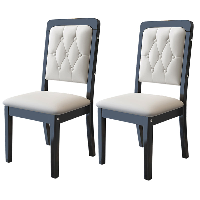 Nordic Style Wood Chair Open Back Dining Side Chair for Dinning Room Black White 2 Piece Set Clearhalo 'Dining Chairs' 'Dining Tables & Seating' 'dining_chair' 'furn' 'furn_dining_chair' 'Furniture' 'Kitchen & Dining Furniture' 7552953