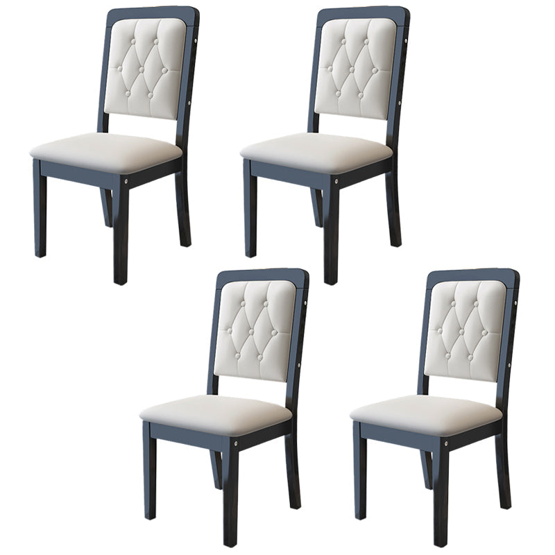 Nordic Style Wood Chair Open Back Dining Side Chair for Dinning Room Black White 4 Piece Set Clearhalo 'Dining Chairs' 'Dining Tables & Seating' 'dining_chair' 'furn' 'furn_dining_chair' 'Furniture' 'Kitchen & Dining Furniture' 7552954