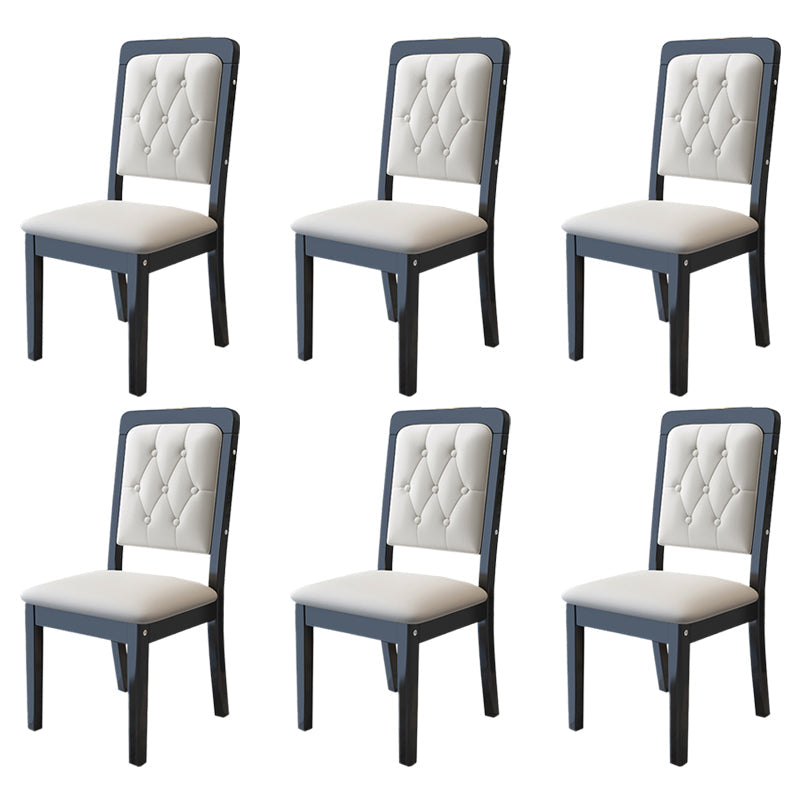 Nordic Style Wood Chair Open Back Dining Side Chair for Dinning Room Black White 6 Piece Set Clearhalo 'Dining Chairs' 'Dining Tables & Seating' 'dining_chair' 'furn' 'furn_dining_chair' 'Furniture' 'Kitchen & Dining Furniture' 7552955