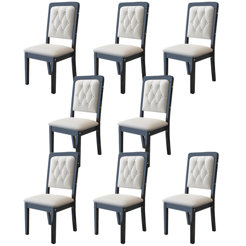 Nordic Style Wood Chair Open Back Dining Side Chair for Dinning Room Black White 8 Piece Set Clearhalo 'Dining Chairs' 'Dining Tables & Seating' 'dining_chair' 'furn' 'furn_dining_chair' 'Furniture' 'Kitchen & Dining Furniture' 7552956