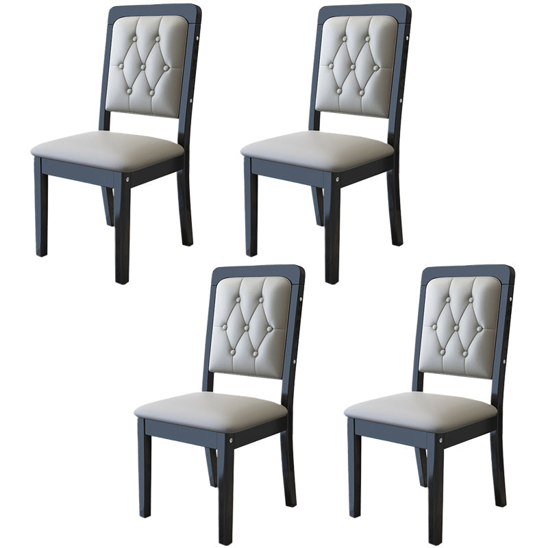 Nordic Style Wood Chair Open Back Dining Side Chair for Dinning Room Black-Gray 4 Piece Set Clearhalo 'Dining Chairs' 'Dining Tables & Seating' 'dining_chair' 'furn' 'furn_dining_chair' 'Furniture' 'Kitchen & Dining Furniture' 7552959